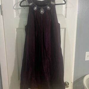 Purple embellished formal dress